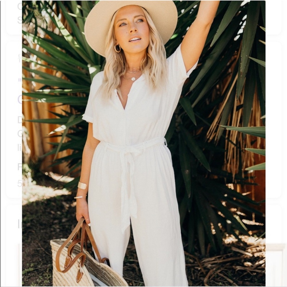 White linen blend CJLA romper